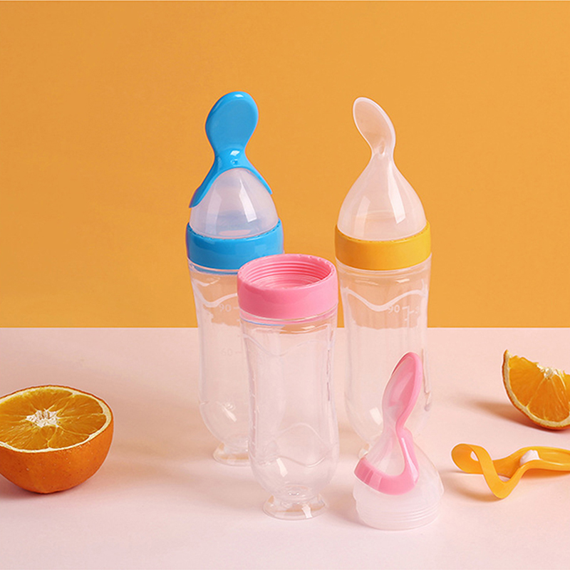 Baby Food Utensils - Wyciskanie butelka do karmienia silikonowy noworodek